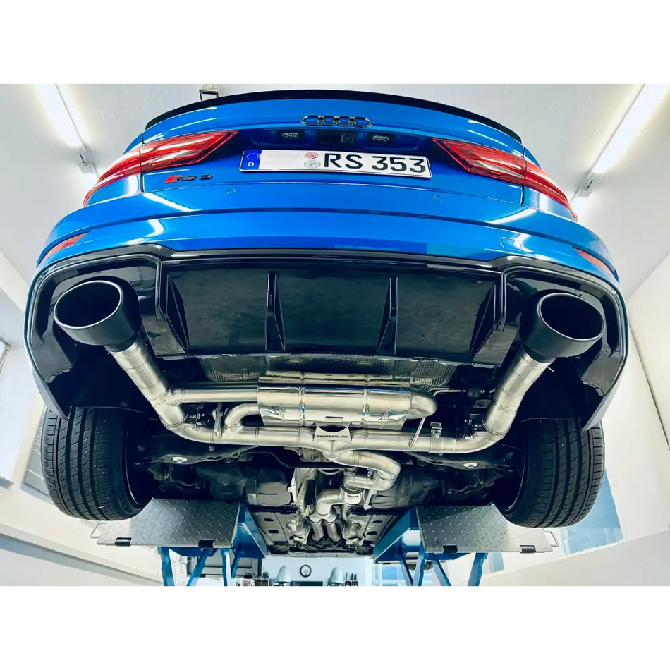 L-Performance - Audi RS3 8V VFL - Terrorline V1 Klappenabgasanlage 3,5 auf 2x3 Zoll - Abgasanlagen / Downpipes